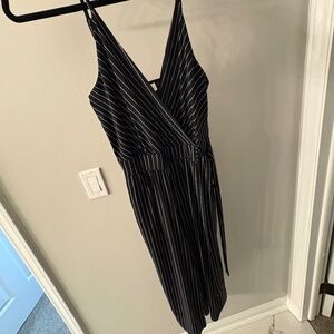 Kaileigh black pinstripe jumpsuit size medium
